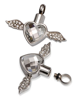 Pets At Peace - Pet Memorial Jewellery - Stainless Steel Winged Heart